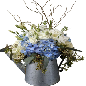 Cubo de maceta de Metal blanco moderno con decoración galvanizada, florero de jardín interior con mango de granja para decoración del hogar - Product Image 1