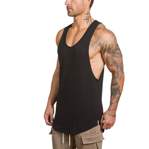<b>Men's</b> Plus Size Sports Gym <b>Singlet</b> Breathable Knitted Polyester/Cotton V-neck Training Activewear Top Drop Armhole Tank Grey - Product Image 6