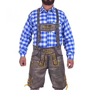 Pantalones cortos bávaros Lederhosen para hombre Tirantes ajustables y bordado Diseñado para celebraciones culturales y eventos temáticos - Product Image 3