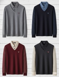 T-shirts Homme Tissés Anti-boulochage en Spandex à Manches Longues Coupe Slim Col Uni Tendance Streetwear Printemps Automne Golf Décontracté ODM - Product Image 2