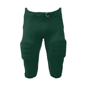 Pantalon de football américain rembourré vert pour homme avec fermeture à boucle, coupe athlétique, couleur unie, à porter toute l'année - Product Image 3