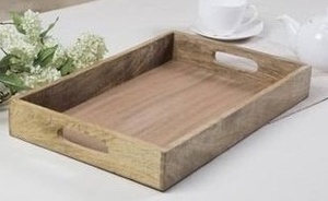 Plateau rectangulaire en bois d'acacia de style japonais pour servir du thé aux fruits, un dessert, un hôtel ou une fête - Product Image 6