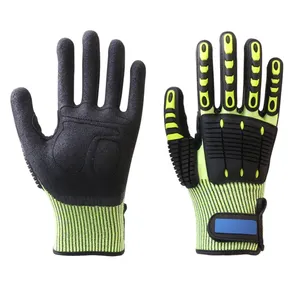 Wholesale High Quality Anti Slip Cut Resistant Leather Working Mechanic Gloves Safety Anti-Vibration Industrial Work Gloves