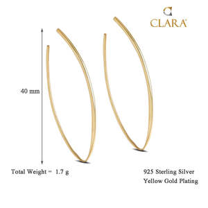 Compre Pendientes de Plata de Ley 925 de Primera Calidad para Mujeres y Niñas - Pendientes Colgantes de Aro Chapados en Oro de 18K - Product Image 3
