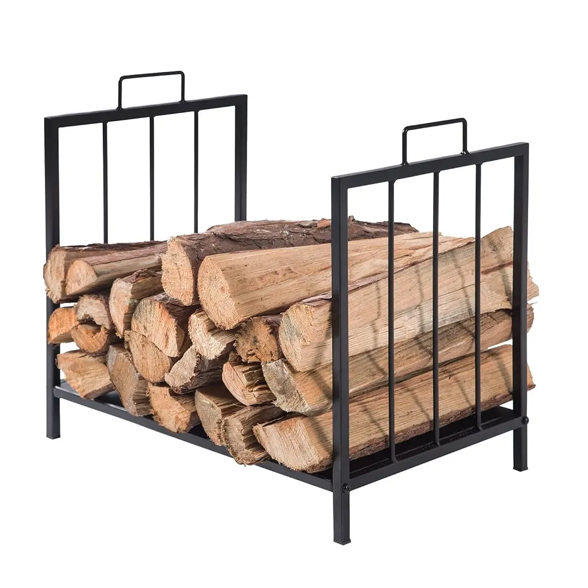 Wrought Iron Metal Fireplace Accessories Fire Wood Log Storage Rack Stand Outdoor Firewood Rack Holder