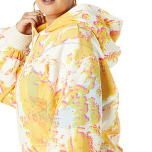 เสื้อฮู้ดสตรีทสตรีทแวร์มีฮู้ดสำหรับผู้หญิงเสื้อมีฮู้ดผ้าฟลีซเปิดไหล่ปล่อยโลโก้ได้ตามต้องการ - Product Image 5