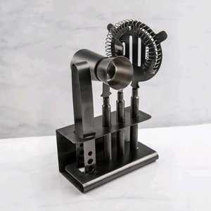 ชุดอุปกรณ์บาร์สแตนเลส6ชิ้นสีดำและสีเงินรวมถึงที่หนีบน้ำแข็งหมุดวัดสิ่งของสำคัญของบาร์เทนเดอร์อื่นๆ - Product Image 1