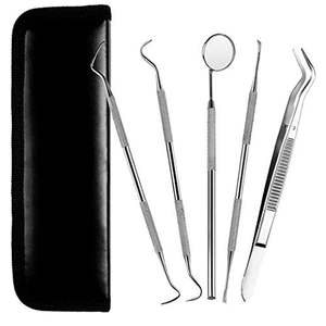 Kit d'hygiène dentaire en acier inoxydable 5 pièces, instrument de détartrage, instruments dentaires pour le soin des dents par SurgiRight - Product Image 1