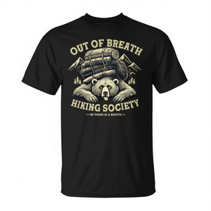 T-shirt da escursionista Out of Breath Society Mountain Outdoor, collezione di attrezzatura da trekking e sacche impermeabili - Product Image 2