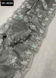 Qualité standard Designer Wedding Ware Premium Luxury Beautiful Imported Séquence Work Saree for Bulk Purchase Sari with Blouse - Product Image 3