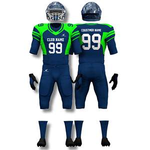 Logo personnalisé uniformes de football américain haute qualité respirant attirail de jeu porter des ensembles de maillots de sport sublimés - Product Image 4