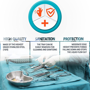 Bandeja renal de acero inoxidable MEDIHEAL SURGICAL CORP de la mejor calidad, 8"/4", acabado pulido, tamaño estándar, hueca, para uso médico y quirúrgico - Product Image 5