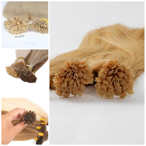 ผมต่อปลายแบนสีบลอนด์สีเทาแบบพรีเมี่ยม100% ผมเรนมี่ที่มีความคงทนติดทนนาน - Product Image 5