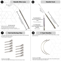 Nuovo Kit Professionale di Strumenti per Extension Capelli in Acciaio Inossidabile Chirurgico, Pinza per Rimozione Micro Anelli, Uncinetto per Dreadlock