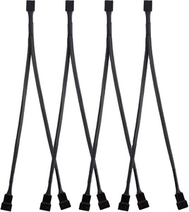 블랙 슬리브 꼰 팬 분배기 케이블 Y 분배기 컴퓨터 PC 팬 용 1 ~ 2 변환기 전자 전원 케이블 - Product Image 4