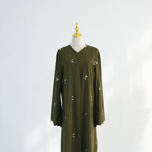 Nouvelle Abaya One Piece Broderie Florale Cardigan Abaya Femme Vêtement Islamique Modeste Turquie Kaftan Dubaï Abaya Ouverte Musulmane Aïd - Product Image 3