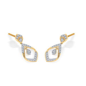 Celestia 18K Gold Hoop <b>Earrings</b> for Women with Onyx Pearl & <b>Moissanite</b>-Wedding Party Jewelry - Product Image 4