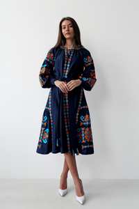2024 Women's Chic Vintage Long Sleeve <b>Dress</b> New Autumn Fashion with Digital Printing Embroidery Female Vestidos Mujer - Product Image 5