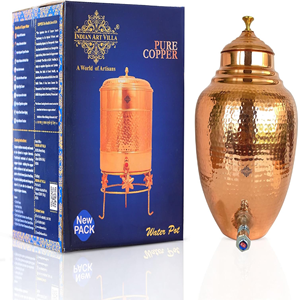 Dispensador de agua de cobre puro portátil del fabricante indio con diseño impreso, tamaño personalizado, precio al por mayor directo de la fuente - Product Image 3