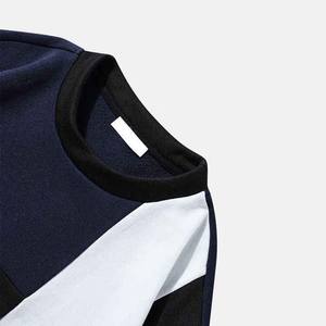 Couleur contrastée sweats à capuche pour hommes sweats en coton polaire hiver Streetwear col rond coupe régulière brodé Logo personnalisé - Product Image 6