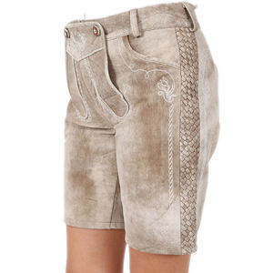 Venta más caliente 2025 Auténtico Suede Lederhosen Mujeres Señoras Octoberfest Outfit Damen Wurst Fest Traje Color gris claro - Product Image 5