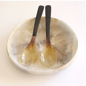 ชุดช้อนตักสลัดควายเขาควายดีไซน์ไม่เหมือนใครชุดเสิร์ฟสลัดเขาควายสำหรับงานเลี้ยง - Product Image 2