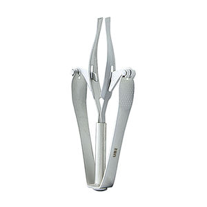 Pince à épiler professionnelle automatique à pointe inclinée de 10 cm en acier au carbone de haute qualité, luxe/classique, pour sourcils et précision des poils - Product Image 1