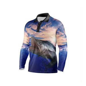 Maillot de pêche à séchage rapide à manches longues pour hommes, prix bon marché, livraison rapide, vêtements de pêche en polyester pour adultes, vente en gros - Product Image 1
