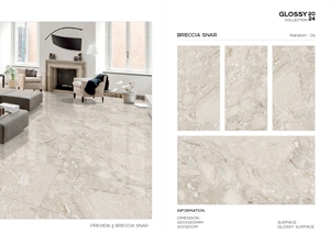 Grands carreaux de sol émaillés en porcelaine polie brillante de luxe 600x1200 Design moderne pour les murs intérieurs et les sols - Product Image 5