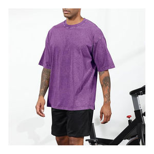 เสื้อผู้ชายสะพายไหล่ขนาดใหญ่พิเศษของผู้ชายเสื้อโอเวอร์ไซส์ซักได้เสื้อทีเชิ้ตทรงหลวมน้ำหนักมาก300 GSM - Product Image 5