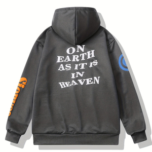 Fabricantes de ropa, Sudadera con capucha de lavado ácido con estampado de hojaldre personalizado, sudadera térmica de algodón de peso pesado de alta calidad para hombres, ropa informal - Product Image 3