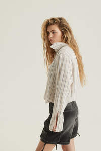 กางเกงขาสั้นผ้ายีนส์เอวสูงของผู้หญิงกางเกงขาสั้นคาร์โก้เข้ารูประบายอากาศได้ดีออกแบบโลโก้ได้ตามต้องการ - Product Image 6