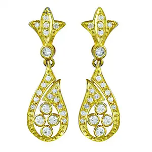 Women's Gold Plating <b>Fashion</b> <b>Drop</b> <b>Earrings</b> with Cubic Zirconia Elegant Jewelry - Product Image 2