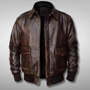 Genuine <b>Cow</b> Skin Winter Front Windproof Waterproof Breathable Quick Dry Casual Style Men Jacket Latest Style Wholesale Best - Product Image 3