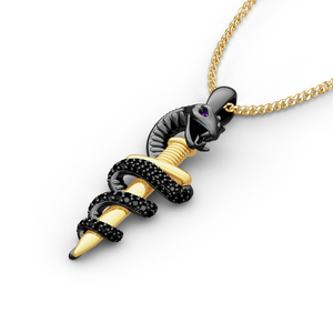 Collier commémoratif Jeulia Never Give Up Mamba Dagger en argent sterling plaqué rhodium - Product Image 3