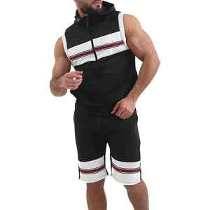 Conjunto Deportivo Multicolor 2026, Chándal Informal con Bloques de Color, Chándal de Poliéster de 2 Piezas, Pantalones Cortos para Hombre, Conjunto Transpirable de Algodón - Product Image 1