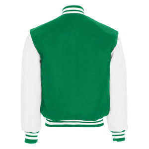 Chaqueta de Béisbol Universitaria de Cuero Personalizada al por Mayor, Bordado de Toalla, Chaqueta de Invierno Informal de Lona Transpirable y Ecológica para Hombre - Product Image 3