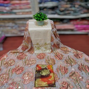 The Timeless Grace Somalian Exclusive Fransawi Dirac With Elegant Stone Work On Floral Pattern For Specials Occasions - Product Image 1