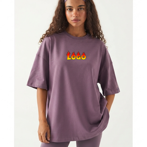 Camisetas de Algodón para Mujer al por Mayor con Logotipo Personalizado, Camisetas Unisex Extra Grandes para Mujer, Camisetas Lisas para Chicas - Product Image 4