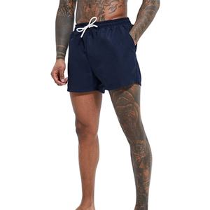Short de bain uni personnalisé en polyester élasthanne respirant pour homme, avec cordon de serrage, idéal pour l'été et la mode, vente en gros - Product Image 1