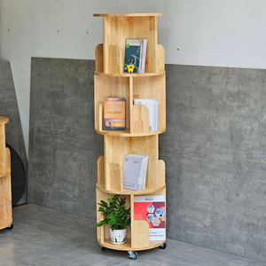 Estantería Moderna e Industrial de 4 Niveles en Madera Natural para Oficina en Casa y Sala de Estar - Product Image 3