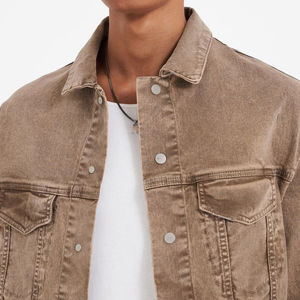 Chaqueta de mezclilla gruesa de lana Vintage para hombre de otoño-invierno 2025 con chaqueta holgada de cuello alto de gran tamaño con chaqueta de hombre para hombre - Product Image 5