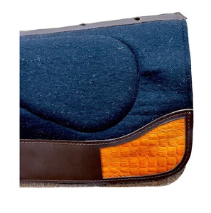 Premium Quality Custom Design Western Saddle <b>Pads</b> Synthetic Wool Durable Horse Riding <b>Felt</b> <b>Pad</b> Leather Patch Custom Logo - Product Image 4