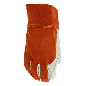 ถุงมือหนังวัวแท้คุณภาพสูง ขนาด 14 นิ้ว สีแดงดำ สำหรับงานเชื่อม ทนความร้อนสูง ถุงมือหนังยาว ป้องกันมือ ได้รับการรับรองความปลอดภัย - Product Image 3