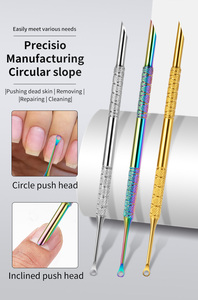 High Quality Double Side Gel Nail Polish Remover <b>Tool</b> Stainless Steel <b>Cuticle</b> Pusher Knife Wholesale Metal Nail <b>Cuticle</b> Pusher - Product Image 5