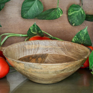 Cuenco redondo de madera pulida Natural, tazón de aperitivos de madera abstracta con forma personalizada para restaurante, tazón de madera de alta gama para sopa - Product Image 4