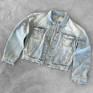 Taux raisonnable femmes Logo personnalisé couleur léger Denim veste automne tissé respirant lavé solide motif veste - Product Image 2