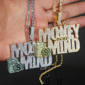 Collier avec pendentif lettre personnalisé de nouvelle conception, collier en argent 925 glacé, collier personnalisé hip hop, bijoux en diamant - Product Image 4