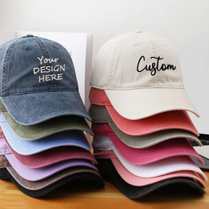 หมวกเบสบอลปีกโค้งแบบกำหนดเองหมวกปัก3D สำหรับคุณพ่อขนาด6หรือ5แผงหมวก2D ออกแบบข้อความและโลโก้ของคุณได้ตามต้องการ - Product Image 1