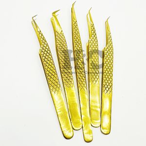 Custom Logo Eyelash Extension Tweezers Private Label Stainless Steel Fiber Tip Tweezers with Sustainable Gold Diamond Grip mink - Product Image 5